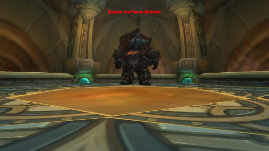 Koralon, one of the four bosses that drops the Grand Black War Mammoth